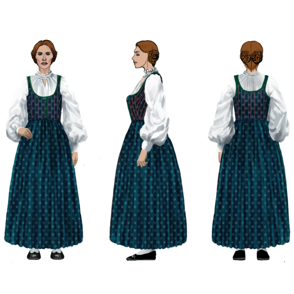corset and skirt